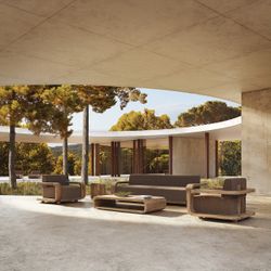 Mesa de centro de madera en marrón, 160 x 80 x 30 cm | Corba