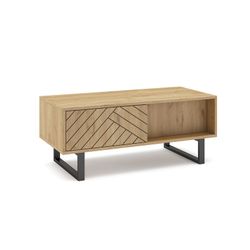Table basse en bois naturel et noir, 110 x 55 x 45 cm | Madone