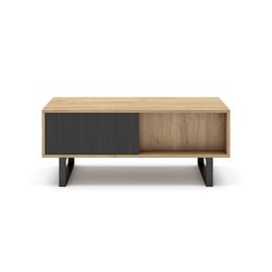 Table basse en bois naturel et noir, 110 x 55 x 45 cm | Madone