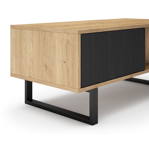 Table basse en bois naturel et noir, 110 x 55 x 45 cm | Madone