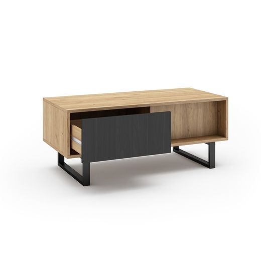 Table basse en bois naturel et noir, 110 x 55 x 45 cm | Madone