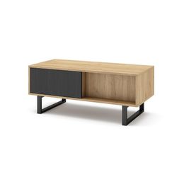 Table basse en bois naturel et noir, 110 x 55 x 45 cm | Madone