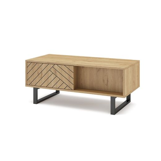 Table basse en bois naturel et noir, 110 x 55 x 45 cm | Madone