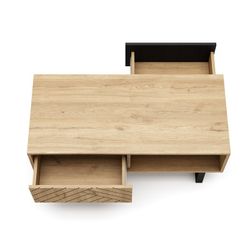 Table basse en bois naturel et noir, 110 x 55 x 45 cm | Madone