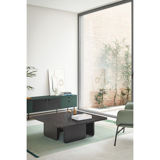 Table basse en bois noir, 100 x 100 x 35 cm | Cambre