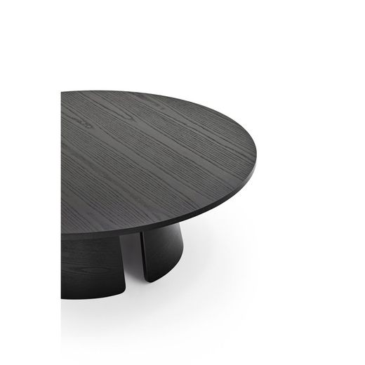 Schwarzer Couchtisch aus Holz, 110 x 110 x 36,5 cm | Steinpilz