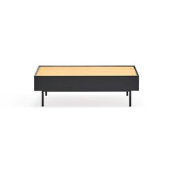 Couchtisch aus Holz in Schwarz und Eichenfarbe, 110 x 60 x 34 cm | Rand