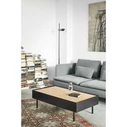 Couchtisch aus Holz in Schwarz und Eichenfarbe, 110 x 60 x 34 cm | Rand