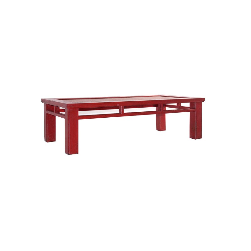 Vooravond hoe te gebruiken voetstuk Rode houten salontafel, 161x80x46 cm — Qechic