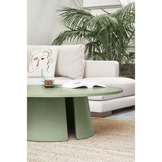 Green wooden coffee table, 110 x 110 x 36.5 cm | Cep