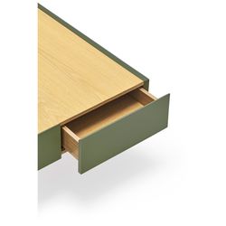 Couchtisch aus hellgrünem und Eichenholz, 110 x 60 x 34 cm | Rand