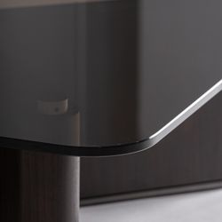 Mesa de centro de madera y cristal en marrón, 100 x 100 x 33 cm | Bransby