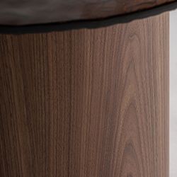 Mesa de centro de madera y cristal en marrón, 100 x 100 x 36 cm | Giswil