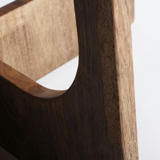Mesa de centro de madera y cristal en marrón, 80 x 80 x 40 cm | Lubeca