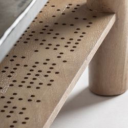 Mesa de centro de madera y cristal en marrón, 90 x 90 x 41 cm | Jacquard