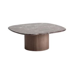 Couchtisch aus Holz und Marmor in Braun, 90 x 90 x 35 cm | Gampel