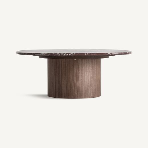 Couchtisch aus Holz und Marmor in Braun, 90 x 90 x 35 cm | Gampel
