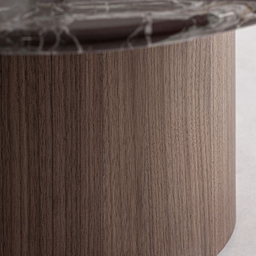 Couchtisch aus Holz und Marmor in Braun, 90 x 90 x 35 cm | Gampel