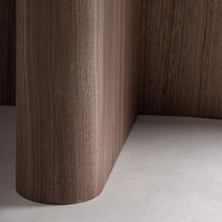 Mesa de centro de madera y mármol en marrón y blanco, 120 x 110 x 35 cm | Oyace