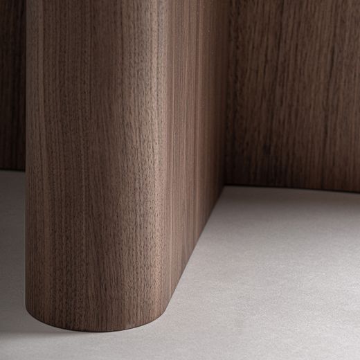 Mesa de centro de madera y mármol en marrón y blanco, 120 x 110 x 35 cm | Oyace