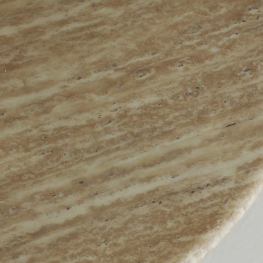 Mesa de centro de madera y mármol sintético en marrón, 130 x 70 x 35 cm | Verona