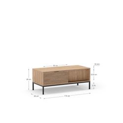 Couchtisch aus eichenfarbenem Holz und Metall, 110 x 55 x 28 cm | Ariel