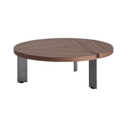 Mesa de centro de madera y metal en marrón, 75 x 75 x 25 cm | Geneiken