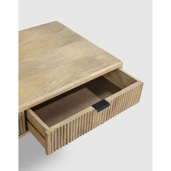 Salontafel van hout en metaal in naturel en zwart, 120 x 60 x 45 cm | Mundra