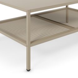 Couchtisch aus Metall in Sandfarbe, 100 x 60 x 40 cm | Fayna