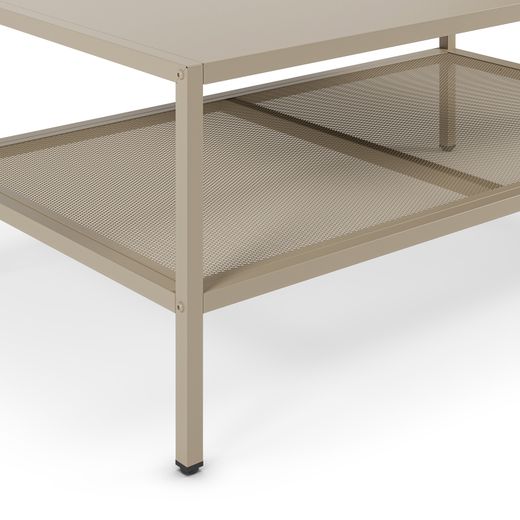 Couchtisch aus Metall in Sandfarbe, 100 x 60 x 40 cm | Fayna