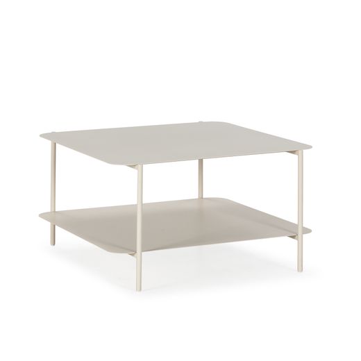Mesa de centro de metal en beige, 73,4 x 70 x 40 cm | Beatrix
