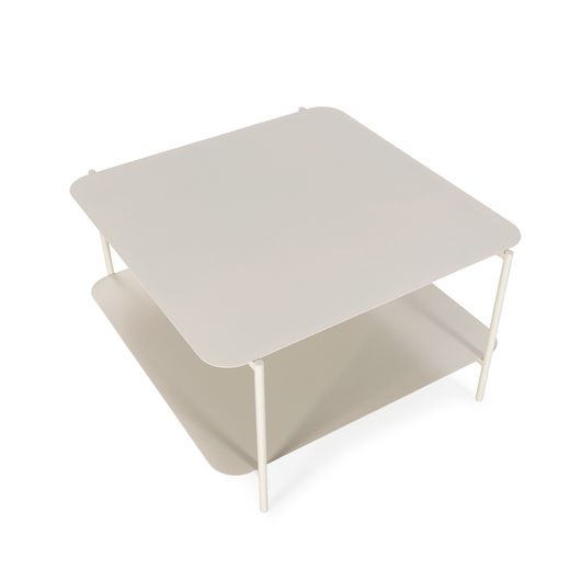 Beiger Metall-Couchtisch, 73,4 x 70 x 40 cm | Beatrix