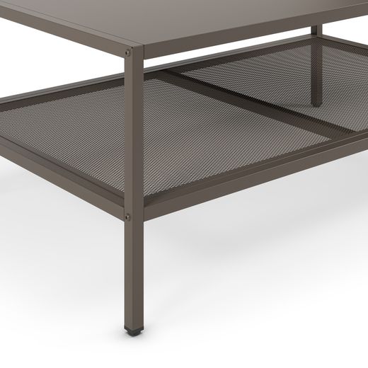 Mesa de centro metálica na cor mocha, 100 x 60 x 40 cm | Fayna
