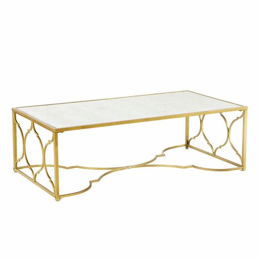 Gold Metall Couchtisch, 132x71x42 cm