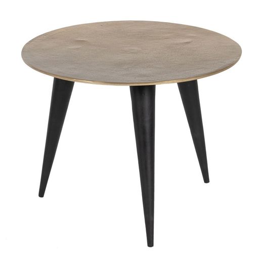 Mesa de centro em metal dourado e preto, 60 x 60 x 45 cm