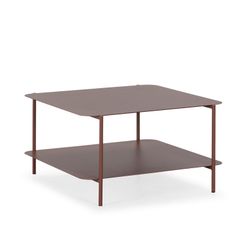 Table basse en métal couleur terre cuite, 73,4 x 70 x 40 cm | Beatrix