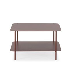 Table basse en métal couleur terre cuite, 73,4 x 70 x 40 cm | Beatrix