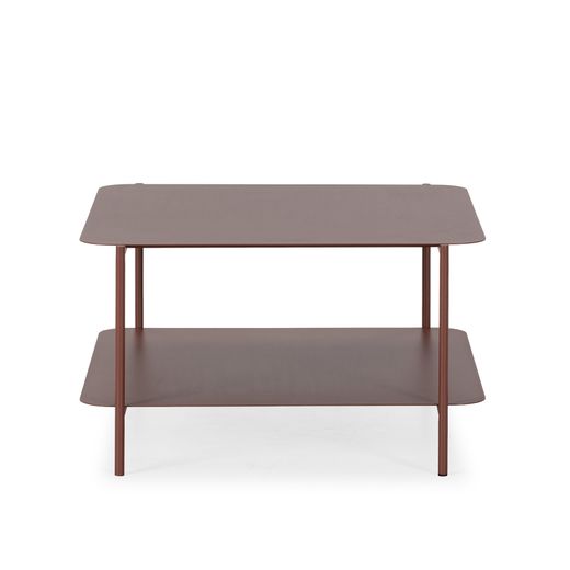 Table basse en métal couleur terre cuite, 73,4 x 70 x 40 cm | Beatrix
