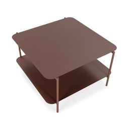 Table basse en métal couleur terre cuite, 73,4 x 70 x 40 cm | Beatrix