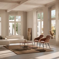 Table basse en métal couleur terre cuite, 73,4 x 70 x 40 cm | Beatrix