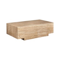 Mesa de centro de piedra en beige, 96 x 56 x 30 cm | Norddal