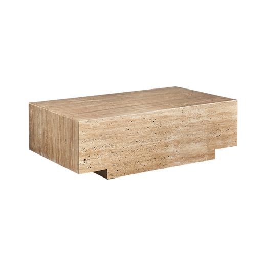Mesa de centro  de piedra en beige, 96 x 56 x 30 cm | Norddal