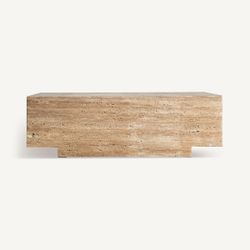Mesa de centro de piedra en beige, 96 x 56 x 30 cm | Norddal