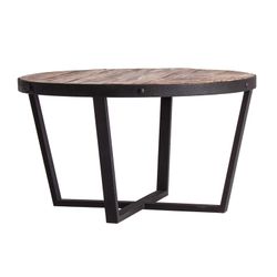 Τραπεζάκι σαλονιού Pine ανακυκλωμένο Minot Wood/Μαύρο, Ø80x45cm