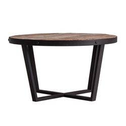 Τραπεζάκι σαλονιού Pine ανακυκλωμένο Minot Wood/Μαύρο, Ø80x45cm