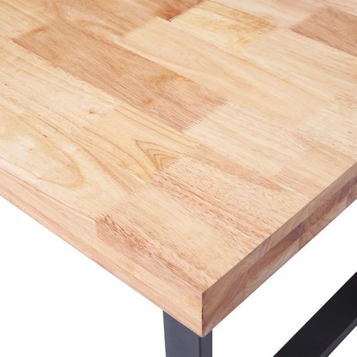 Soffbord i ek och metall i ljus natur och svart, 120 x 60 x cm | Naturlig