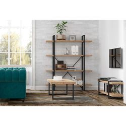 Soffbord i ek och metall i ljus natur och svart, 120 x 60 x cm | Naturlig