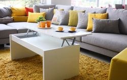 Lift-up coffee table gloss white, 100 x 50 x 43/54 cm