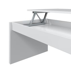 Lift-up coffee table gloss white, 100 x 50 x 43/54 cm
