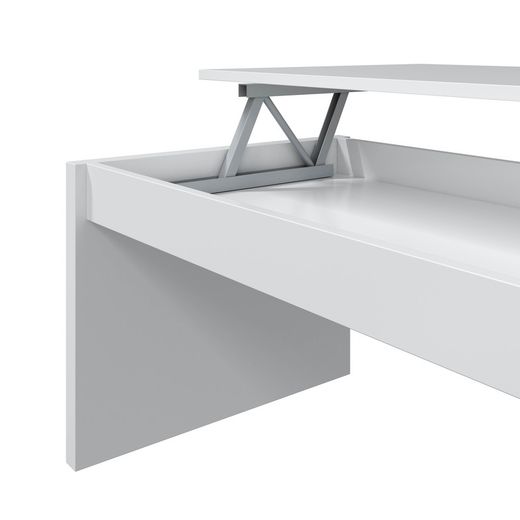 Lift-up coffee table gloss white, 100 x 50 x 43/54 cm